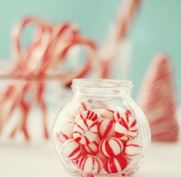 Peppermints in candy jar