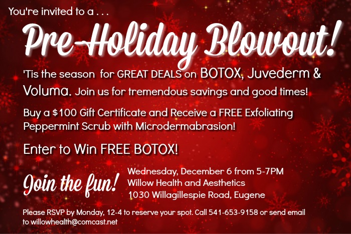 Pre holiday blowout event at Willow