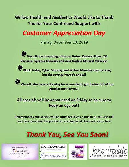 Willow Customer Appreciation Day Flyer