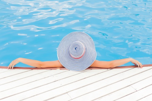 Woman Enjoying the Pool